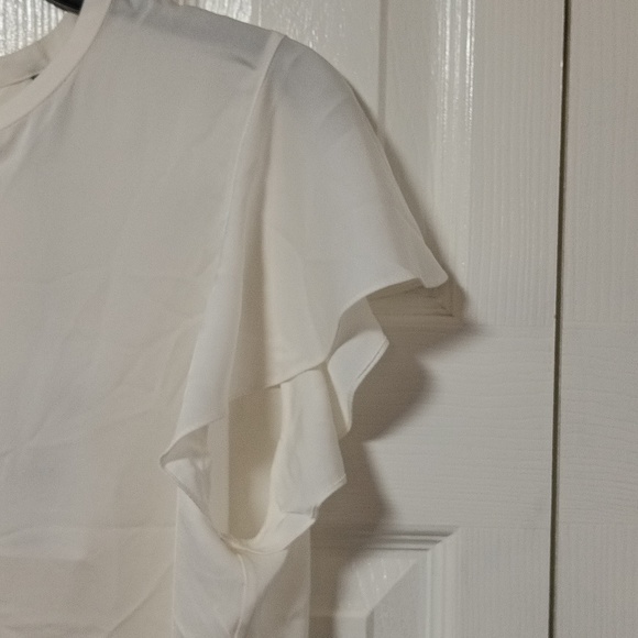 Theory Silk Georgette Ruffle Sleeve Top - Picture 6 of 9